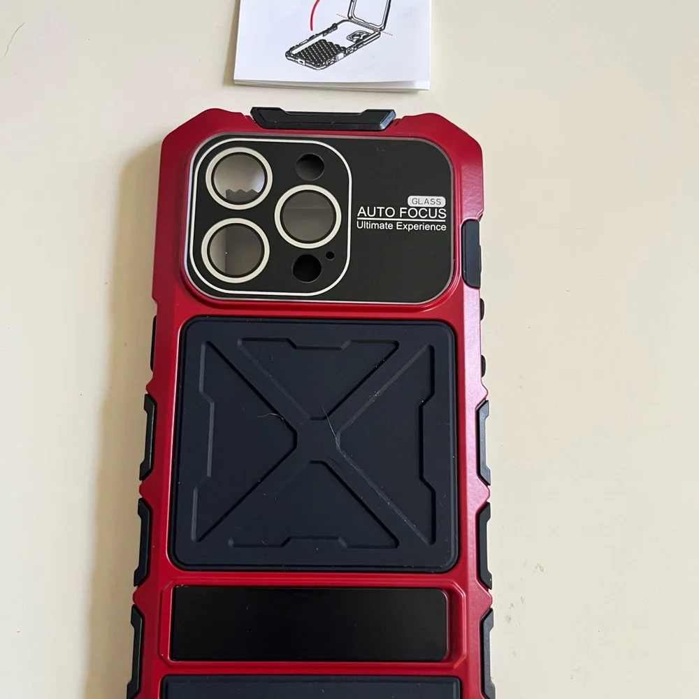 iPhone 15 Pro Case Heavy Duty Metal Aluminium Bumper Built in Camera Lens- New